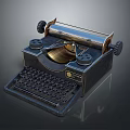 Old Fashioned Vintage Classic Typewriter Equipment With Metal Keyboard And Roller Design