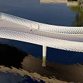 Modern bridge with site 3d model