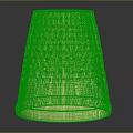 Golden Thimble with Textured Surface Conical Design Shiny Finish on Dark Background 3d model
