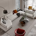 Modern Duplex Living Room Interior With Spacious Design And Stylish Lighting