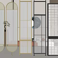 Various Modern Room Dividers With Glass Panels And Metal Frames For Home Interior