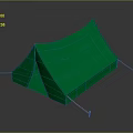 Green Canvas Camping Tent For Outdoor Activities With Rope Fasteners