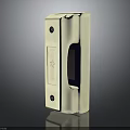 White Rectangular Electronic Appliance With Smooth Surface Control Button And Screw Holes