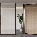 New Chinese-style Screen Partition Hollow Partition Rattan Screen 3d model