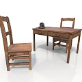 Rustic Wooden Dining Chairs With Matching Wooden Table And Simple Classic Design