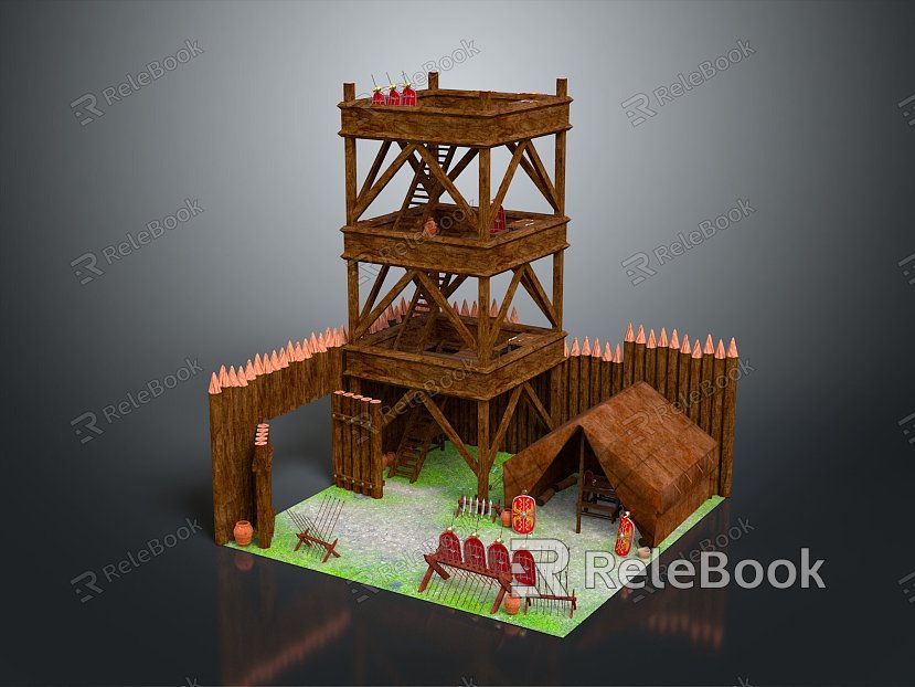 Tower defense sentry tower tower air defense watchtower observatory observatory observatory tower loft model