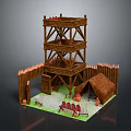 Tower defense sentry tower air defense watchtower observatory tower loft 3d model