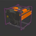 Industrial Heavy Duty Equipment With Metal Frame Orange Panels And Rollers