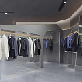 PUSHU Modern Clothing Store With Hanging Apparel Mannequins And Display Area