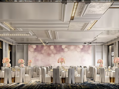 Light Luxury Banquet Hall Banquet Mode 3d model