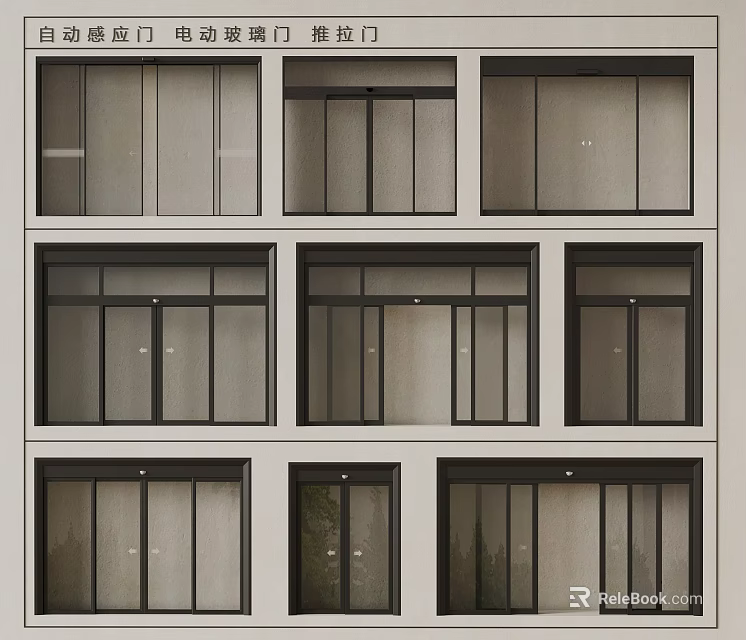 Sliding Doors for Living Room Balcony and Bedroom with Glass and Aluminum Frames 3d model 