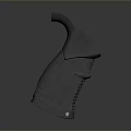 Tactical Pistol Grip Firearm Component With Ergonomic Textured Surface And Gray Metallic Finish