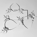 Decorative Headbands With Deer Antlers Flowers And Beads On Red Background