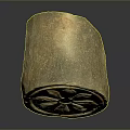 Ancient Stone Circular Living Utensil With Traditional Intricate Carved Flower Design