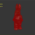 Brown Rabbit Figurine With Long Ears Wearing White Shirt And Overalls Standing On Dark Background