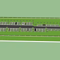 Parking Lot Scene With Multiple Cars Trees Street Lamps And Grid Patterned Spaces