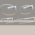 Modern White Ceiling Lights with Round and Square Geometric Designs 3d model
