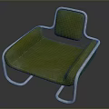 Stylish Modern Green Leather Accent Chair With Silver Metal Frame Design