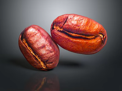 Fresh Roasted Coffee Beans With Rich Brown Color And Smooth Surface Texture 3d model