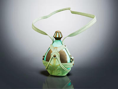 Light Green Daily Electrical Appliance Featuring Metal Body Bottle Shape And Green Strap Design 3d model