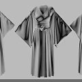 Three Elegant Gray Dresses Featuring Wide Sleeves Belted Waist And Pleated Skirt