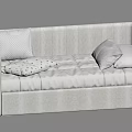 Light Colored Fabric Two Seater Sofa With Polka Dot Cushions 3d model