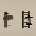 Traditional Wooden Wall Lamps With Lantern Design Mounted on Beige Wall