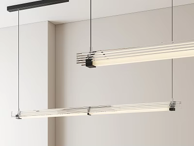 Modern Linear Chandeliers With Sleek Metal Structure For Contemporary Interior Lighting 3d model