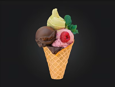 Ice Cream Cone Haagen Dazs 3d model Ice Cream Cone Haagen Dazs 3d model