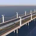 River crossing bridge 02 3d model