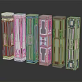 Six Different Rectangular Daily Electrical Appliances With Various Colors Textures And Reflections On Smooth Surface