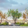 Persimmon Tree Orange Tree Orange Tree Courtyard Fruit Tree Pomegranate Tree Tingbu Terrain 3d model