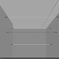 Minimalist White Gray Interior With Ceiling Mounted Metal Rods And Black Fixtures For Clothing Storage