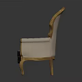 Elegant Single Armchair With Golden Carved Frame Tufted Beige Upholstery And Ornate Wooden Legs