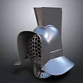 Metal Protective Helmet With Grid Visor And Tall Front Plate Design