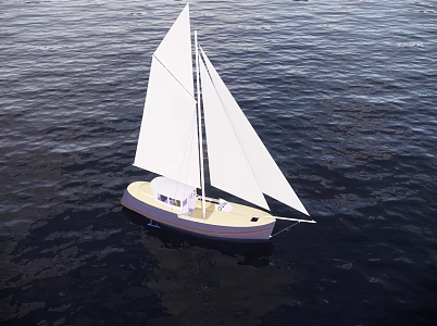 Ereta sailing ship yacht 3d model