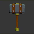 Hammer Warhammer Cartoon Hammer Magic Hammer Thor's Hammer Ancient Weapons Cold Weapons Medieval Items 3d model