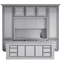White Modern Kitchen Cabinets With Marble Countertop Backsplash And Island Design