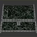 Decorative Storage Box With Green Cracked Glass Surface And Metal Frame Rivets