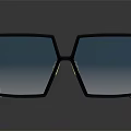 Stylish Modern Sunglasses Jewelry With Black Frame Blue Gradient Lens And Gold Accents