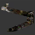 Architectural Decorative Metal Element With Colorful Iridescent Texture And Curved Design