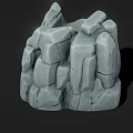 3D Rock Model With Rough Stone Texture And Irregular Shape For Scene Construction 3d model