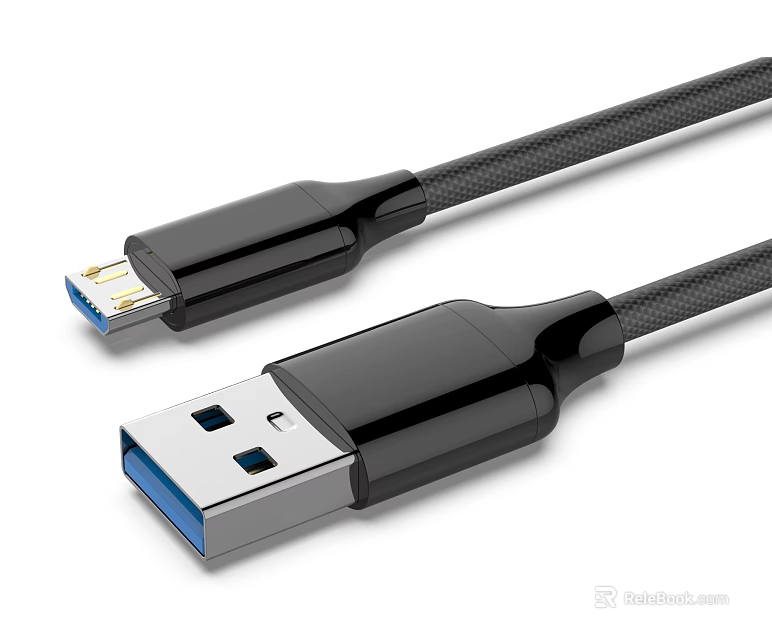 Durable Braided USB Cable For Fast Charging And Data Transfer On Mobile Devices 3d model 