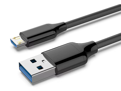 Durable Braided USB Cable For Fast Charging And Data Transfer On Mobile Devices 3d model