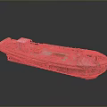 Detailed Decorative Ship Model With Colorful Hull Green Cover and Wooden Deck