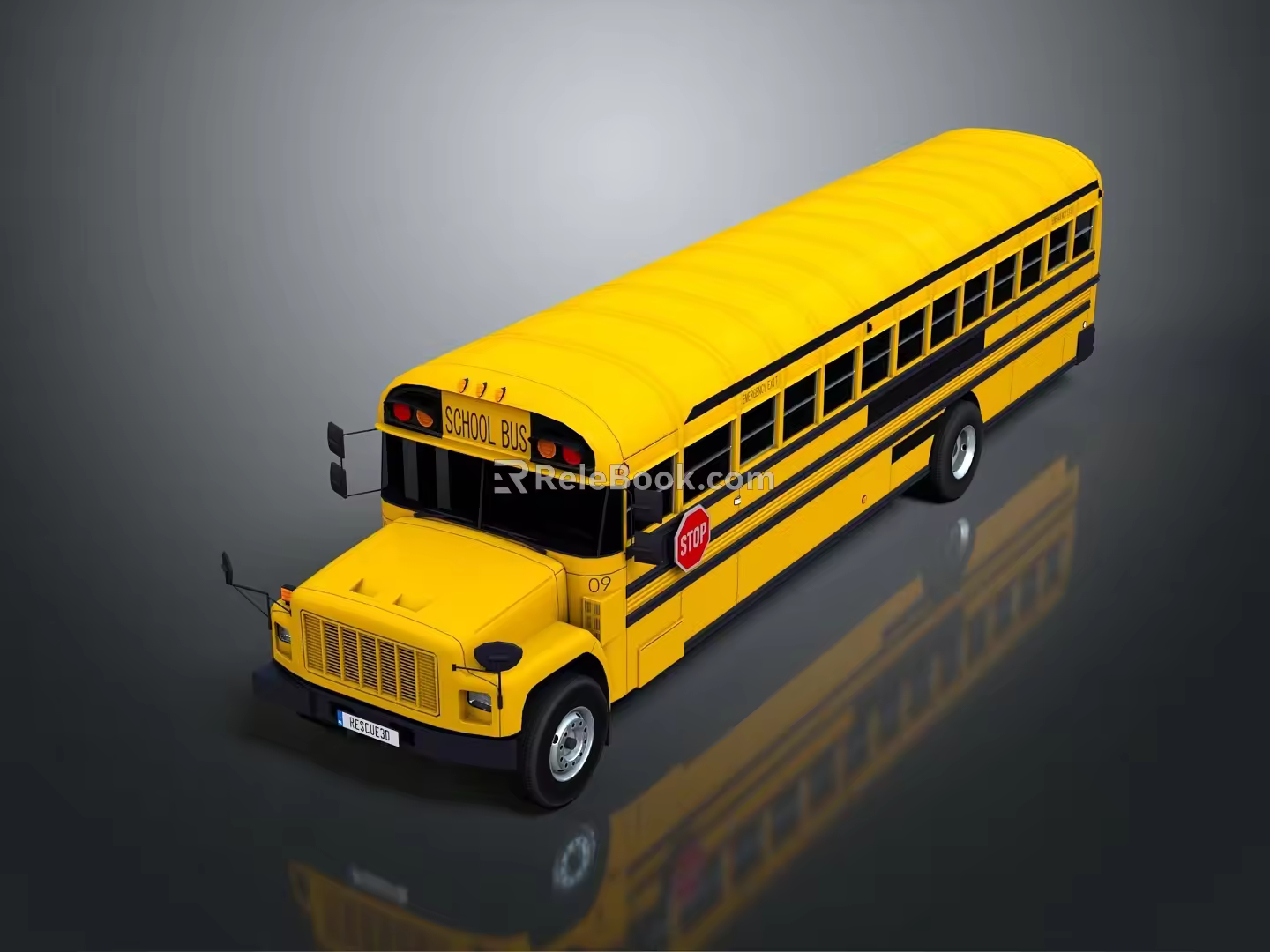 Modern School Bus School Bus Van Box Car 3d model