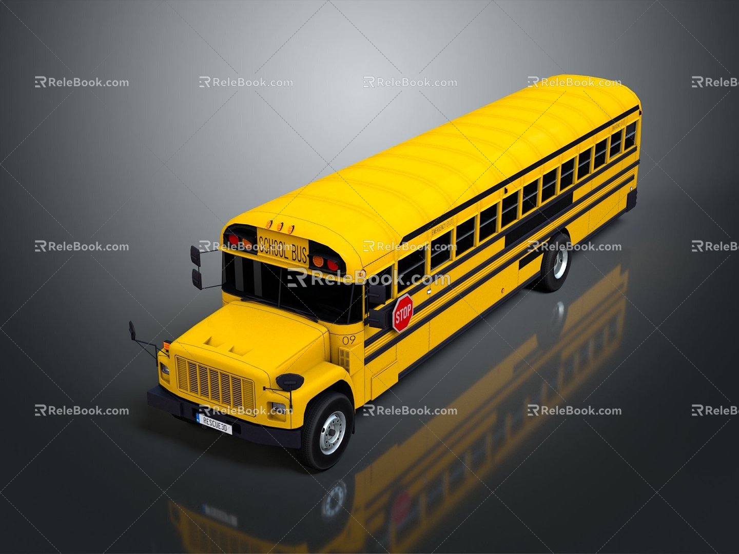 Modern School Bus School Bus Van Box Car model