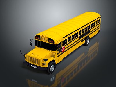 Modern School Bus School Bus Van Box Car 3d model