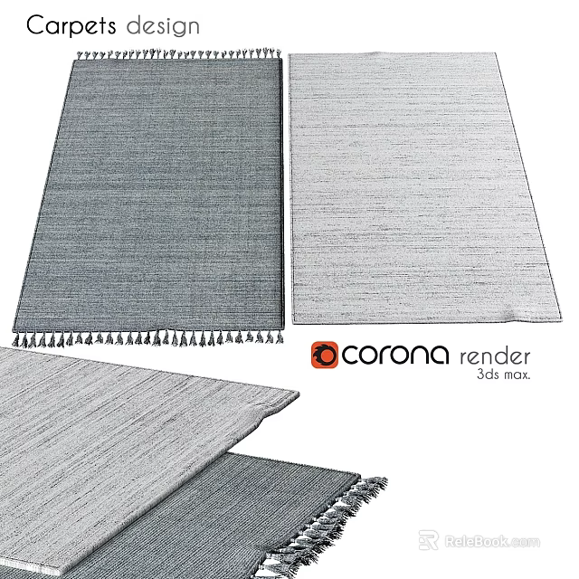 Soft Textured Rugs With Fringe Design For Modern Living Room Home Decor 3d model 