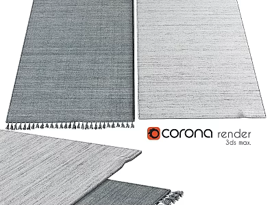 Soft Textured Rugs With Fringe Design For Modern Living Room Home Decor 3d model